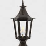 cavalier pier mount gas lamp with flame